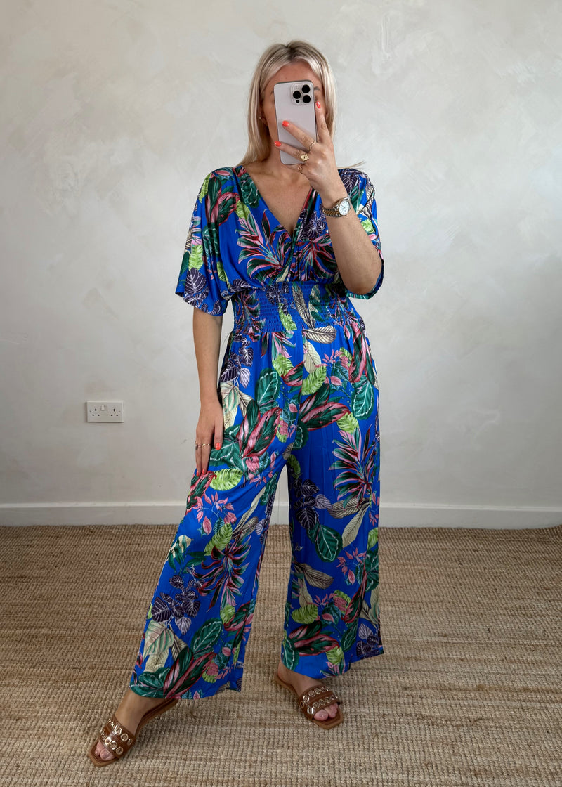 Tropic slinky jumpsuit - cobalt blue-The Style Attic