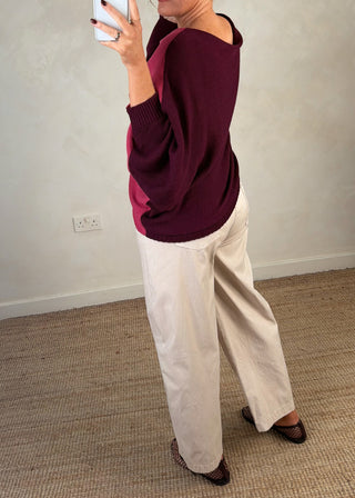 Two colour crossover knit - Rose-The Style Attic