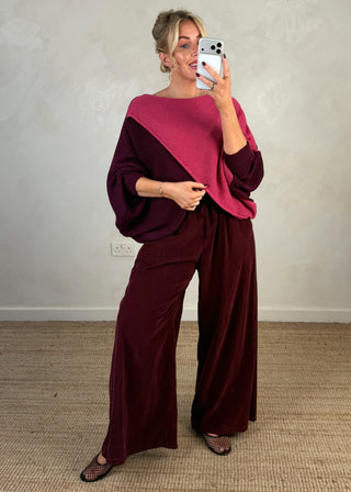 Two colour crossover knit - Rose-The Style Attic