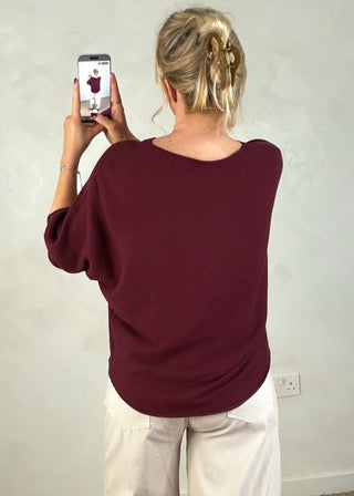 Two colour crossover knit - Rose-The Style Attic