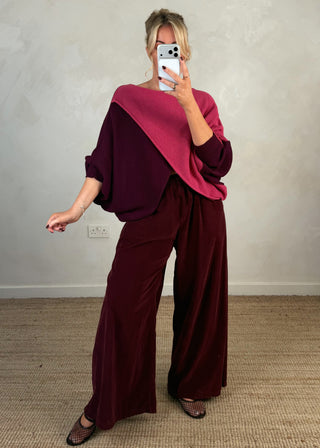 Two colour crossover knit - Rose-The Style Attic