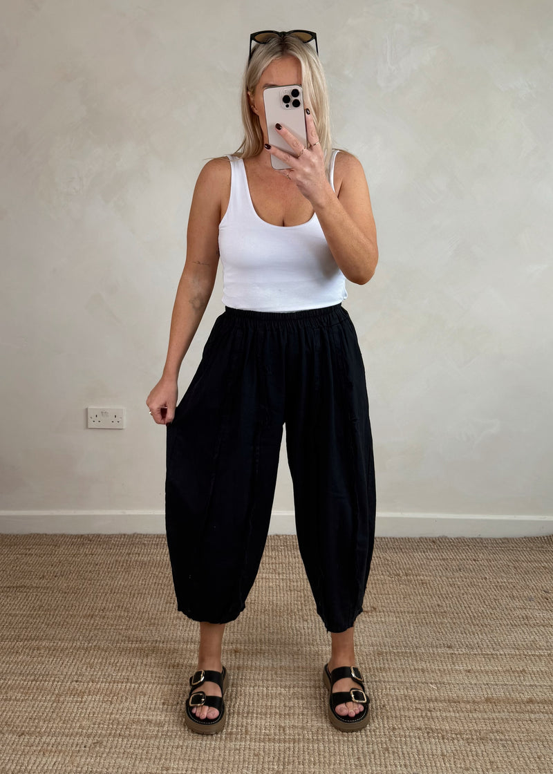 Una Linen trouser - black-The Style Attic