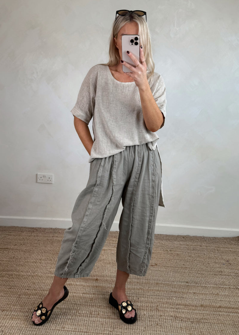 Una Linen trouser - mocha-The Style Attic