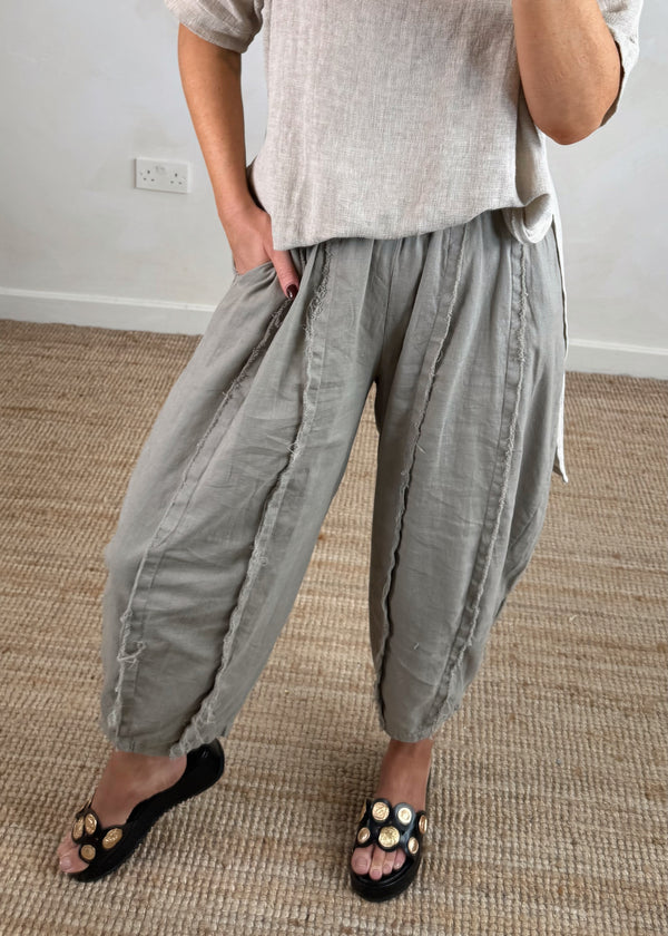 Una Linen trouser - mocha-The Style Attic
