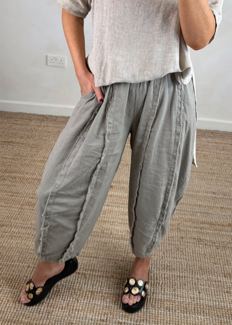 Una Linen trouser - mocha-The Style Attic