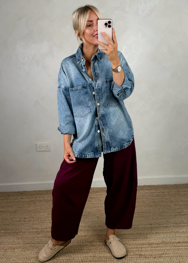 Vada denim shacket - blue-The Style Attic