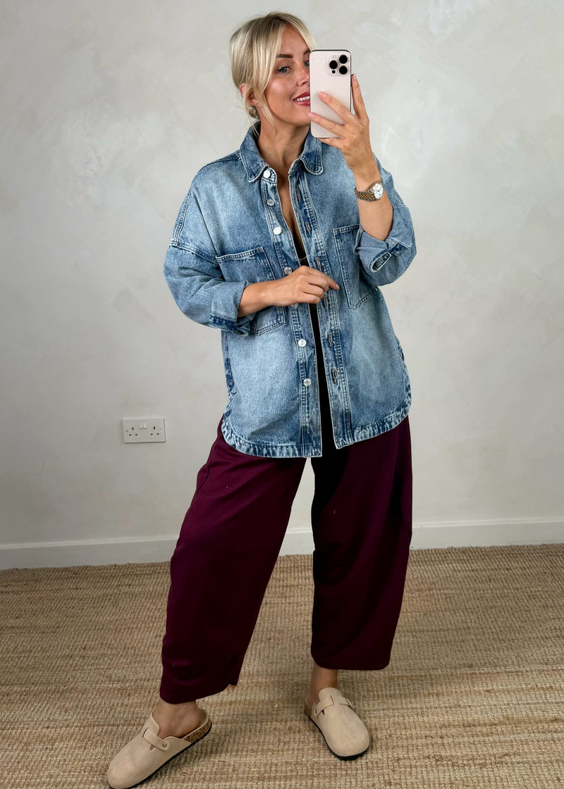 Vada denim shacket - blue-The Style Attic