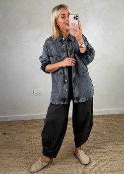 Vada denim shacket - grey-The Style Attic