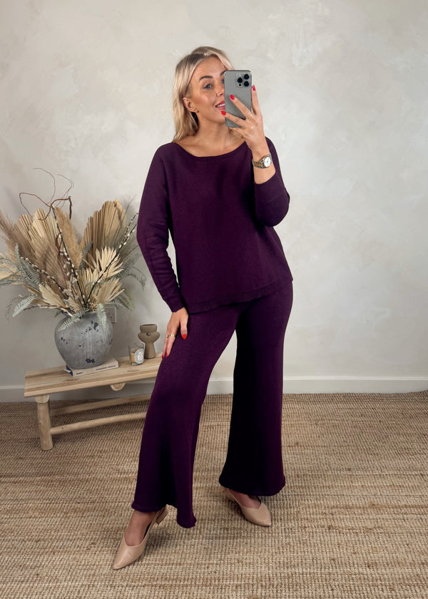 Vanessa knit co-ord - Damson-The Style Attic