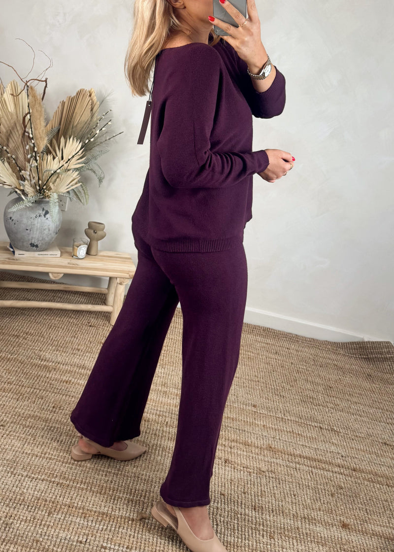 Vanessa knit co-ord - Damson-The Style Attic