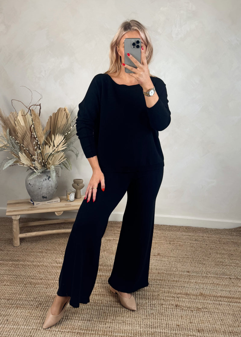 Vanessa knit co-ord - black-The Style Attic