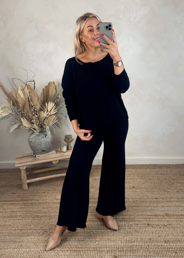 Vanessa knit co-ord - black-The Style Attic