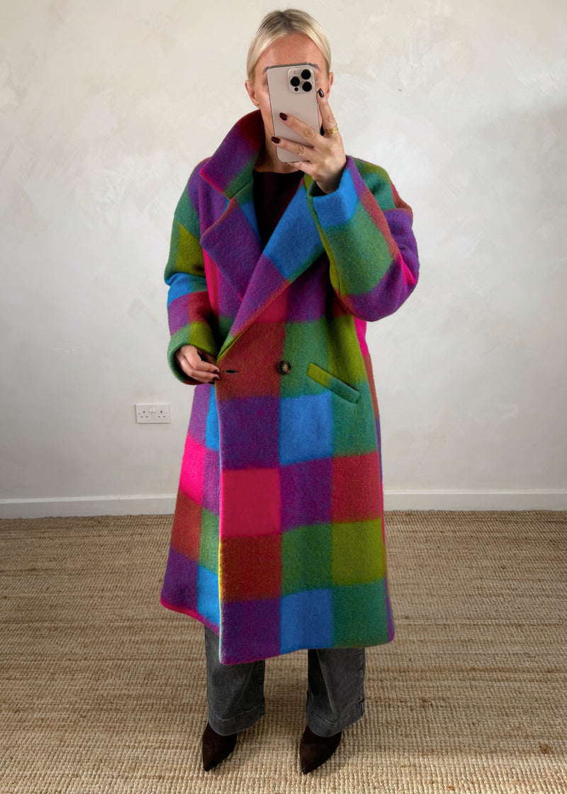 Velma wool blend jacket - multi-The Style Attic