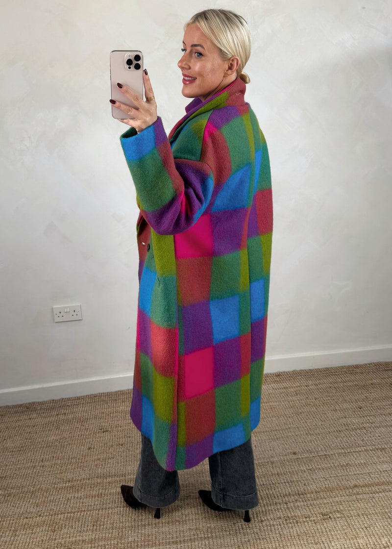 Velma wool blend jacket - multi-The Style Attic