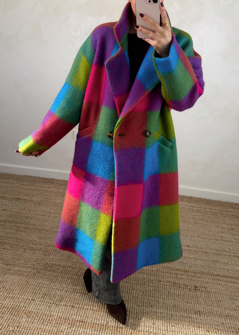 Velma wool blend jacket - multi-The Style Attic