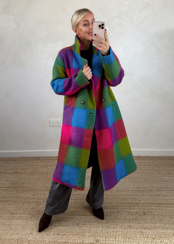 Velma wool blend jacket - multi-The Style Attic