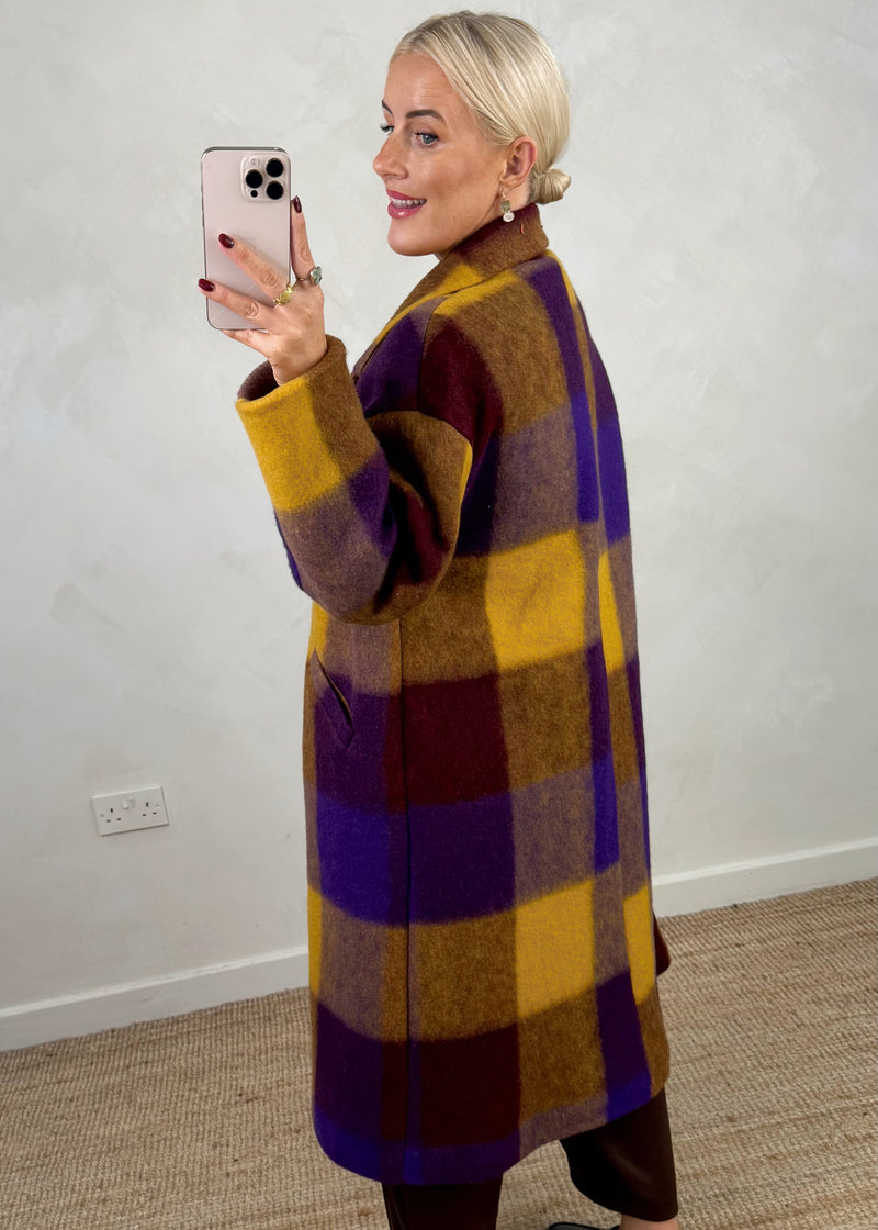 Velma wool blend jacket - purple