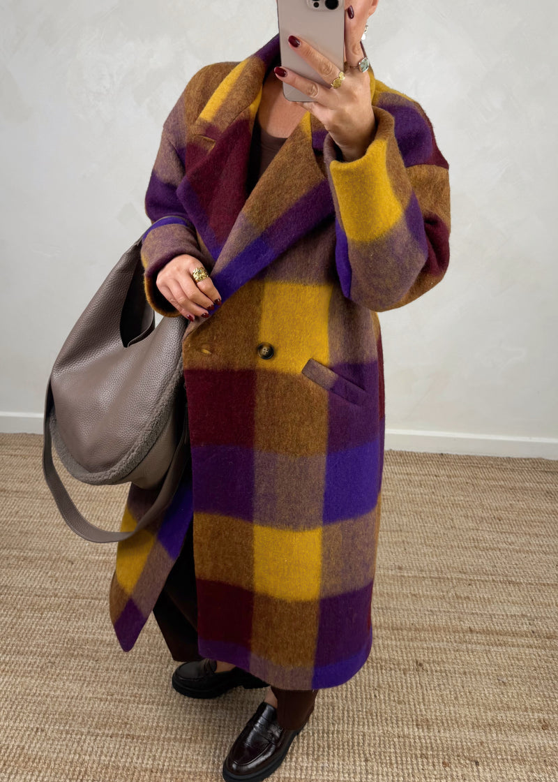 Velma wool blend jacket - purple