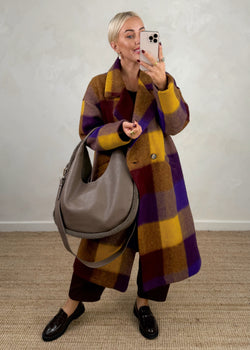 Velma wool blend jacket - purple