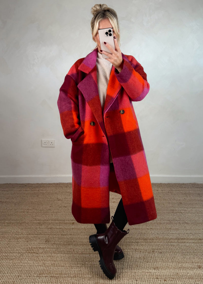 Velma wool blend jacket - reds-The Style Attic