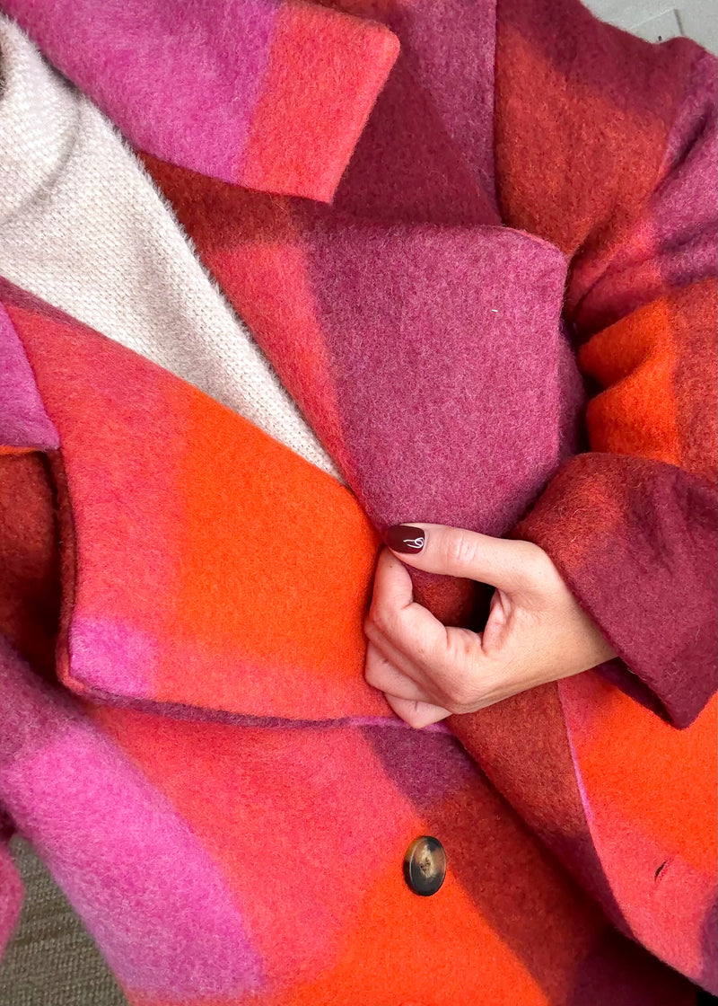 Velma wool blend jacket - reds-The Style Attic