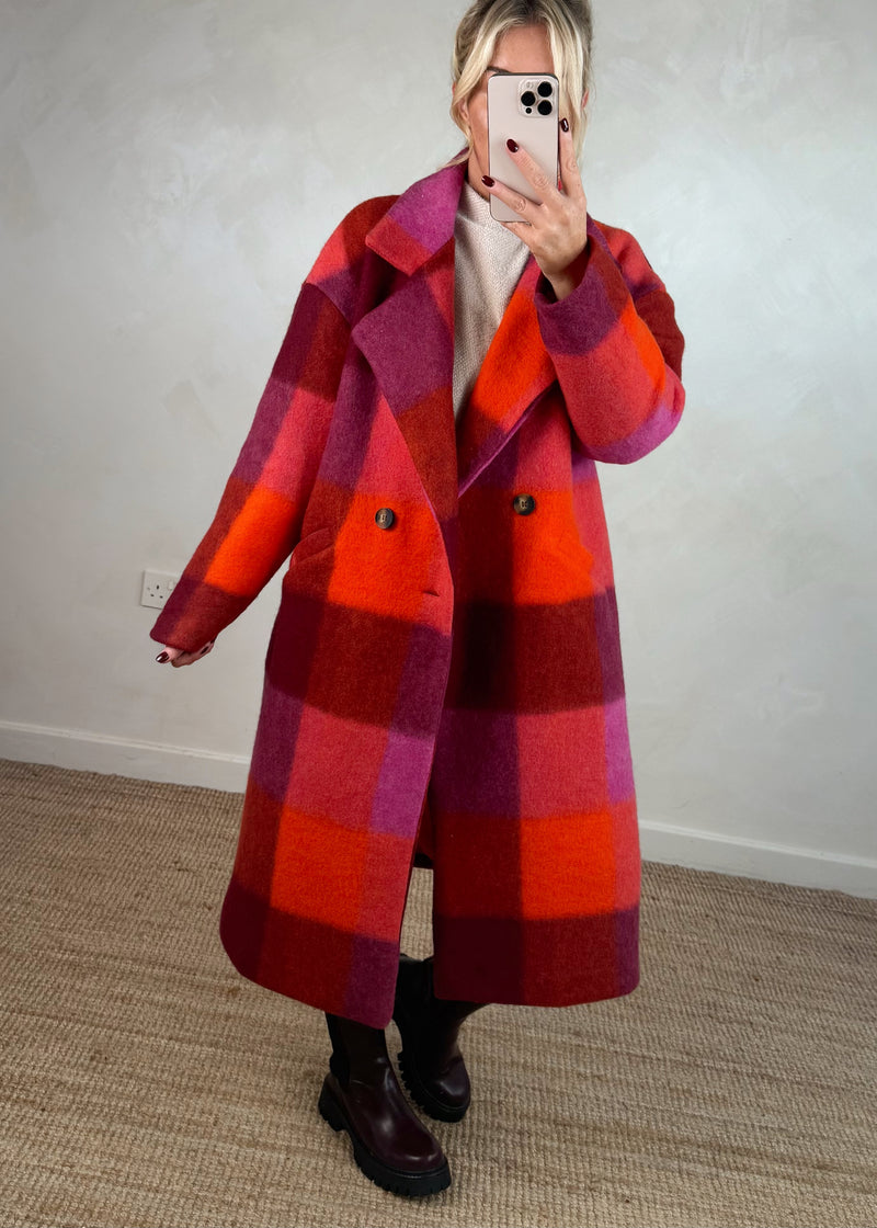 Velma wool blend jacket - reds-The Style Attic