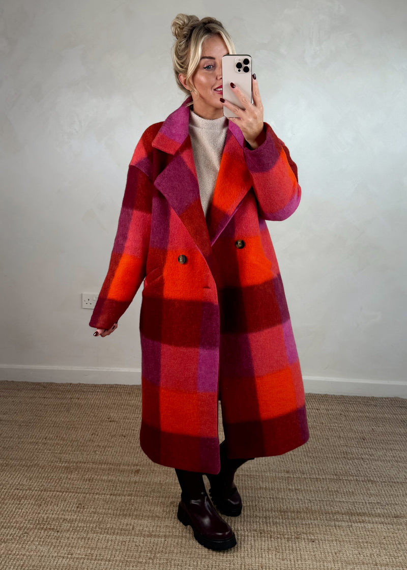 Velma wool blend jacket - reds-The Style Attic