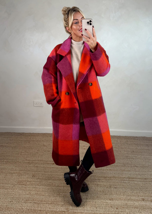 Velma wool blend jacket - reds-The Style Attic