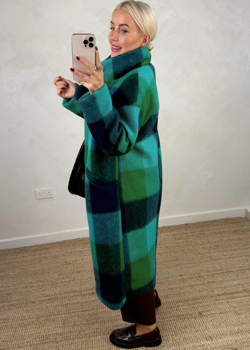 Velma wool blend jacket - teal