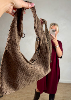 Veneto woven bag - coffee-The Style Attic