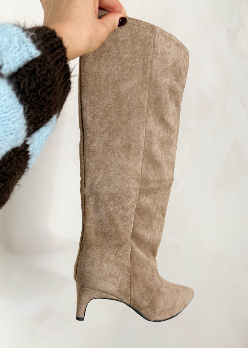 Victoria knee high boot - buff-The Style Attic