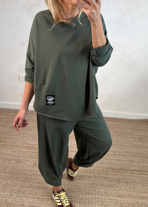 Walton jogger co-ord - khaki size 1-The Style Attic