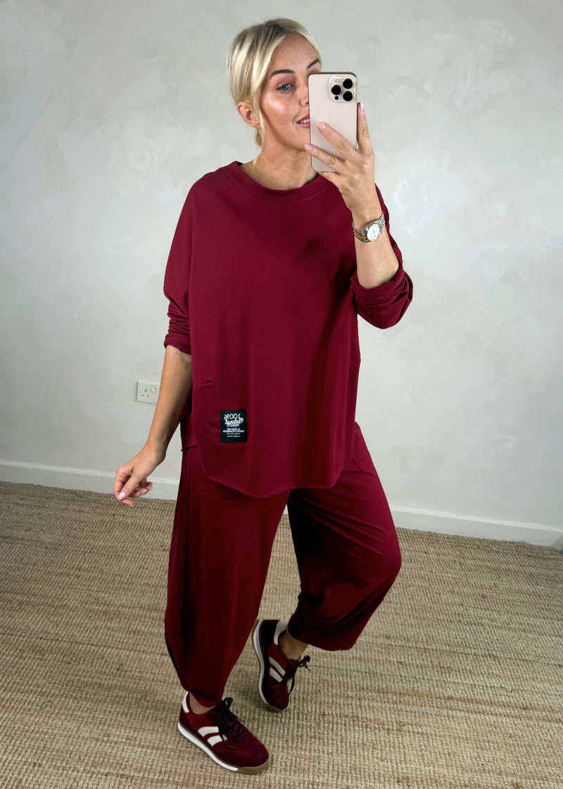 Walton jogger co-ord - merlot size 2-The Style Attic
