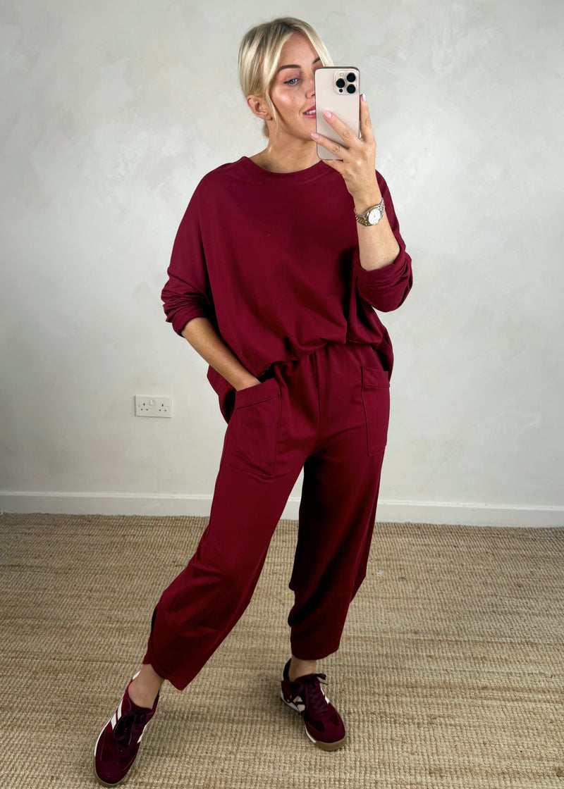 Walton jogger co-ord - merlot size 2-The Style Attic