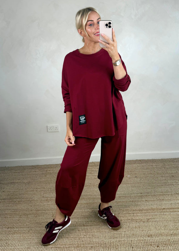 Walton jogger co-ord - merlot size 2-The Style Attic