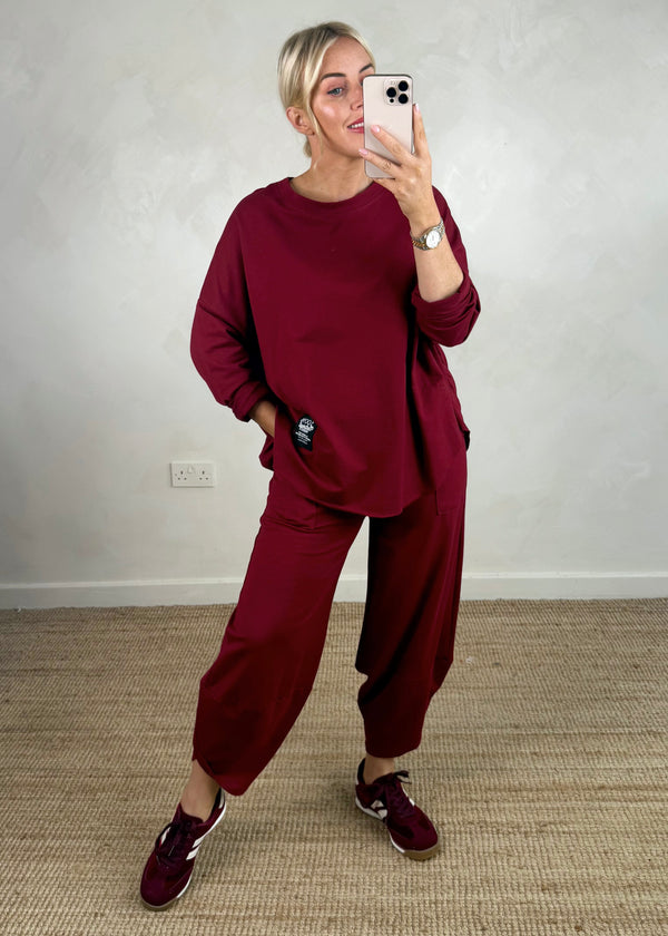 Walton jogger co-ord - merlot size 2-The Style Attic