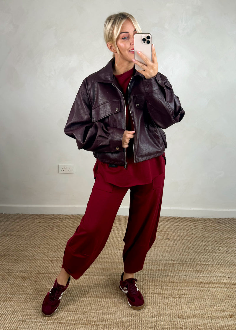 Walton jogger co-ord - merlot size 2-The Style Attic