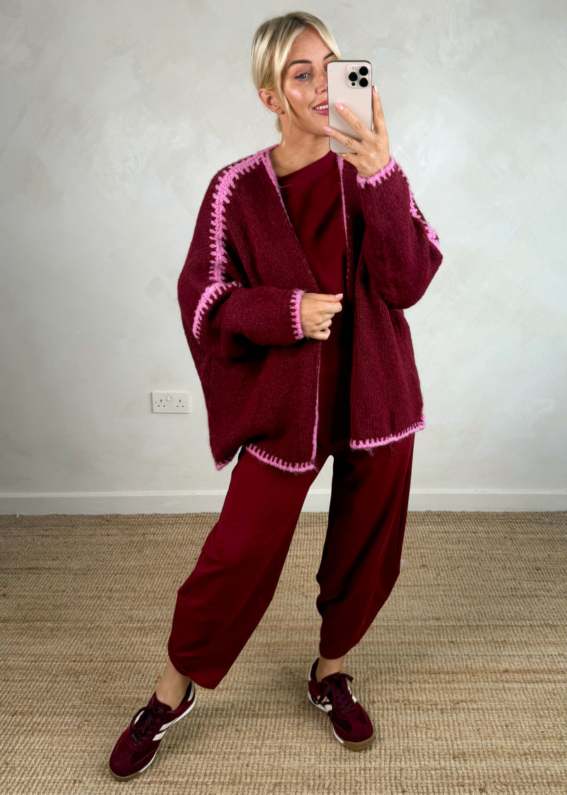 Walton jogger co-ord - merlot size 2-The Style Attic
