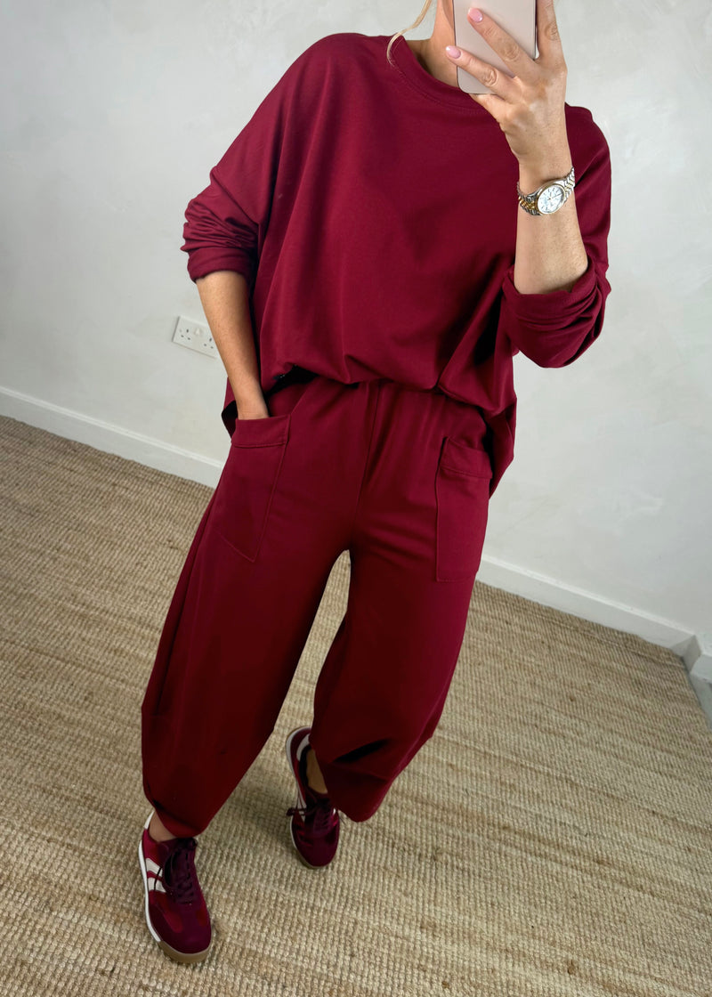 Walton jogger co-ord - merlot size 2-The Style Attic