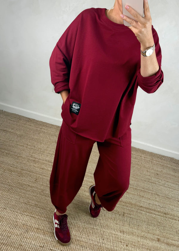 Walton jogger co-ord - merlot size 2-The Style Attic