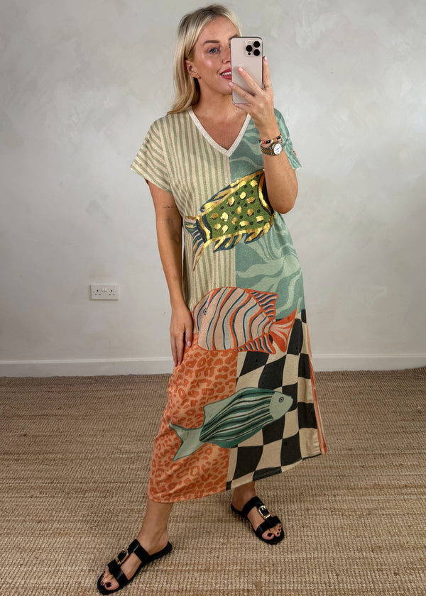 Wander maxi - sardines-The Style Attic