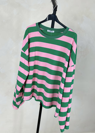 Warren striped tee - Green/pink-The Style Attic