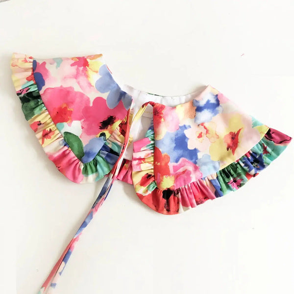 Watercolour floral print collar-The Style Attic