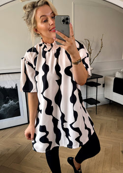 Wavey high neck blouse-The Style Attic