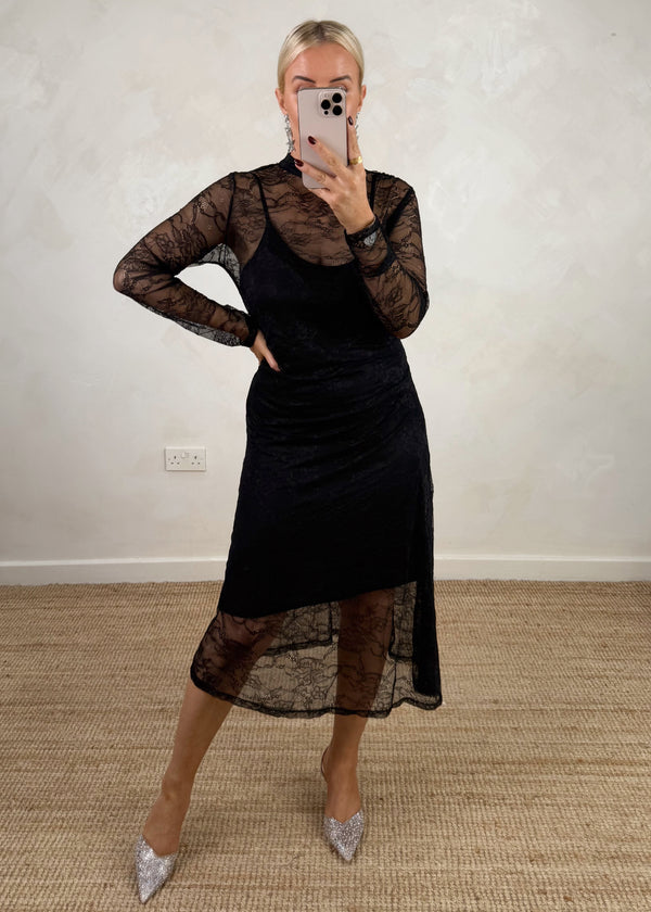 Wednesday lace dress - black-The Style Attic