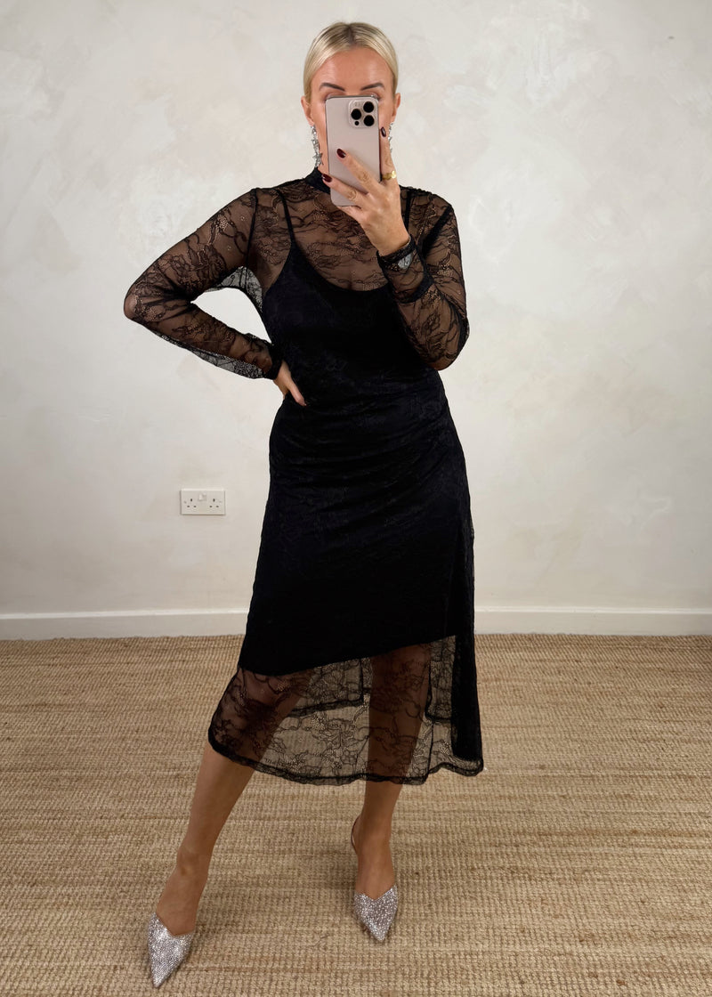 Wednesday lace dress - black-The Style Attic