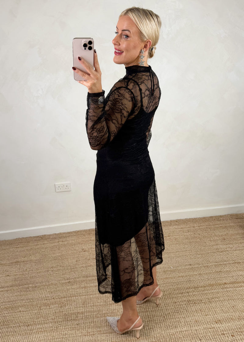 Wednesday lace dress - black-The Style Attic