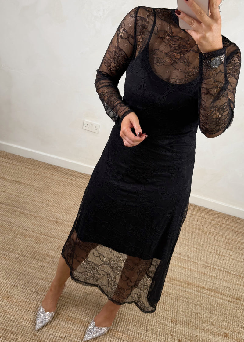 Wednesday lace dress - black-The Style Attic