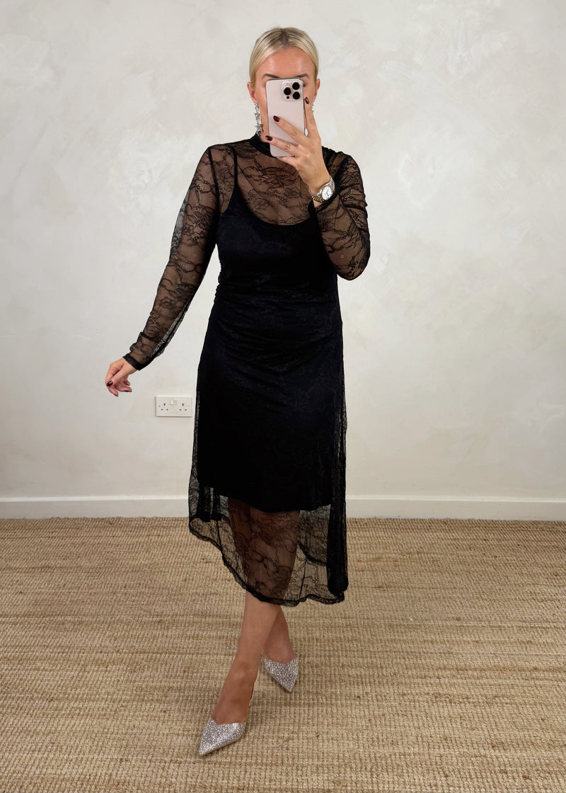 Wednesday lace dress - black-The Style Attic