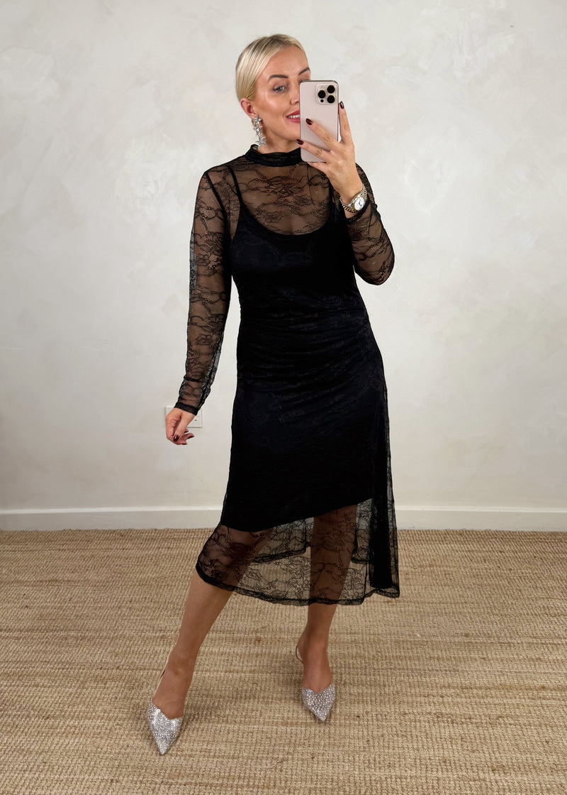 Wednesday lace dress - black-The Style Attic